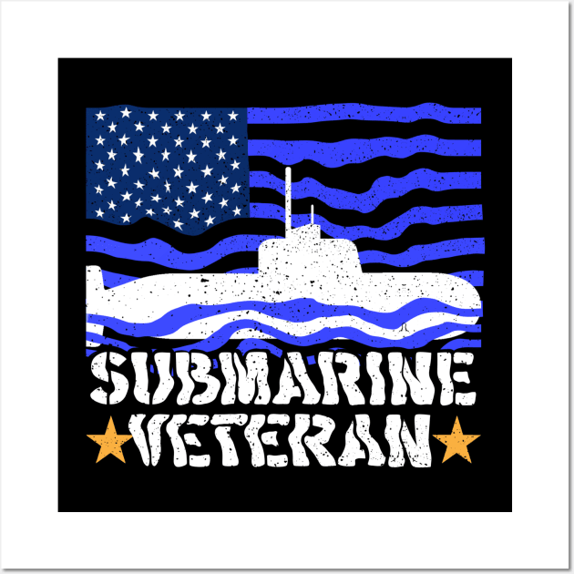 Submarine veteran USA American hero veterans day Wall Art by design-lab-berlin